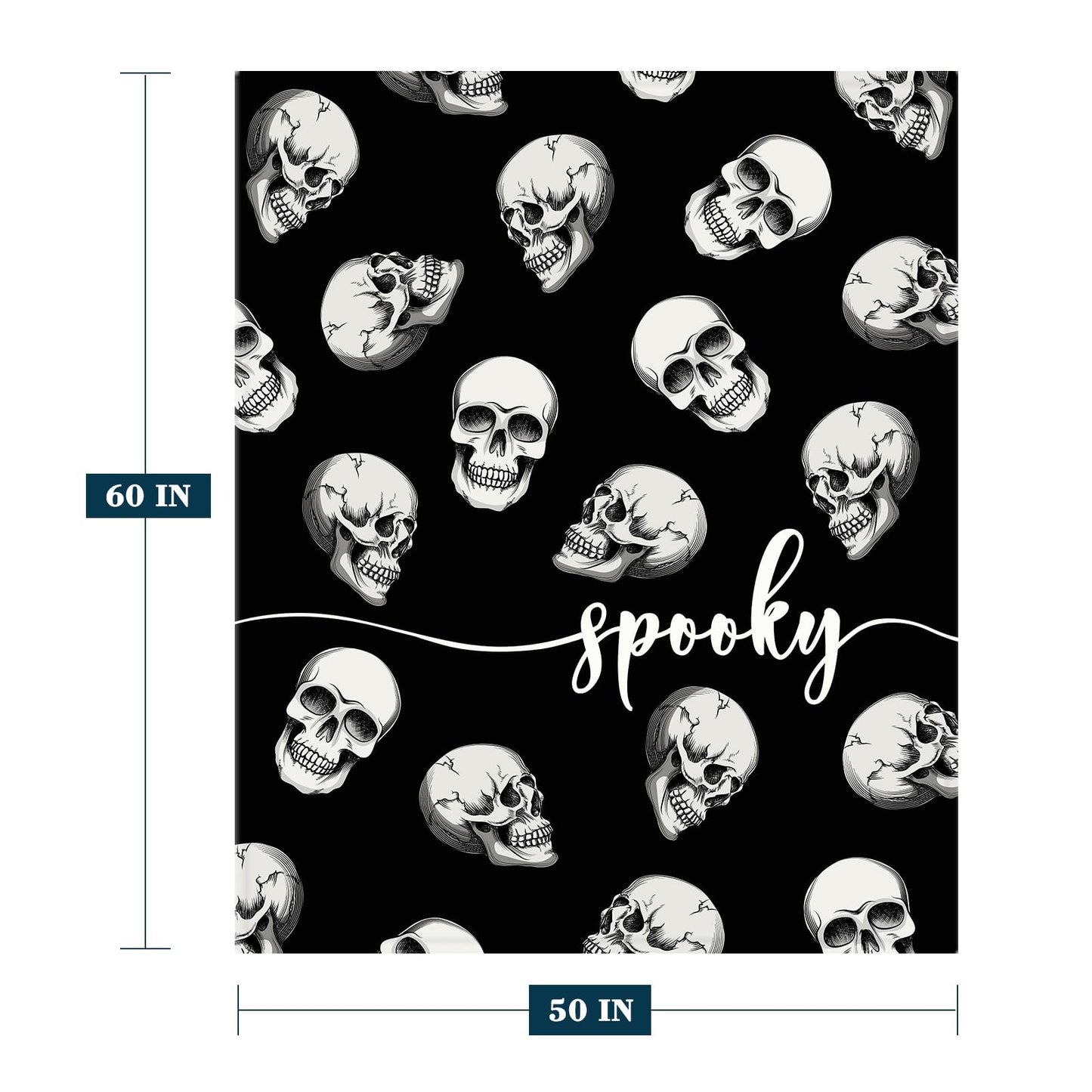 YeeJu Halloween Throw Blanket Black Spooky Ghost Throw Blanket for Couch Sofa Bed Living Room Halloween Cozy Soft Lightweight Fuzzy Plush Fleece Blankets and Throws Decorative Blanket 50x60