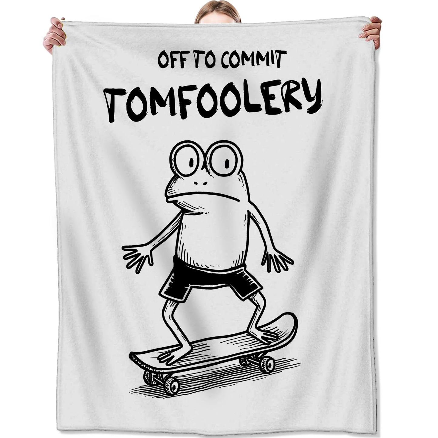 Zeleda Fun Frog Blanket 50x60 Inch Funny Cartoon Animal Throw Soft Cozy Flannel Blankets Practical Decorative Throws for Cabin Bedroom Sofa Travel Picnic Thoughtful Gifts for Men Women Kids
