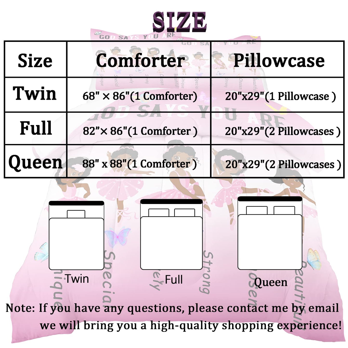 African American Ballerina Comforter Set Black Girls Bedding Set Ultra Soft Microfiber Breathable Pink Comforter Set Kids Comforter Sets For Girls for Princess Room Decor Twin with 1 Pillowcase