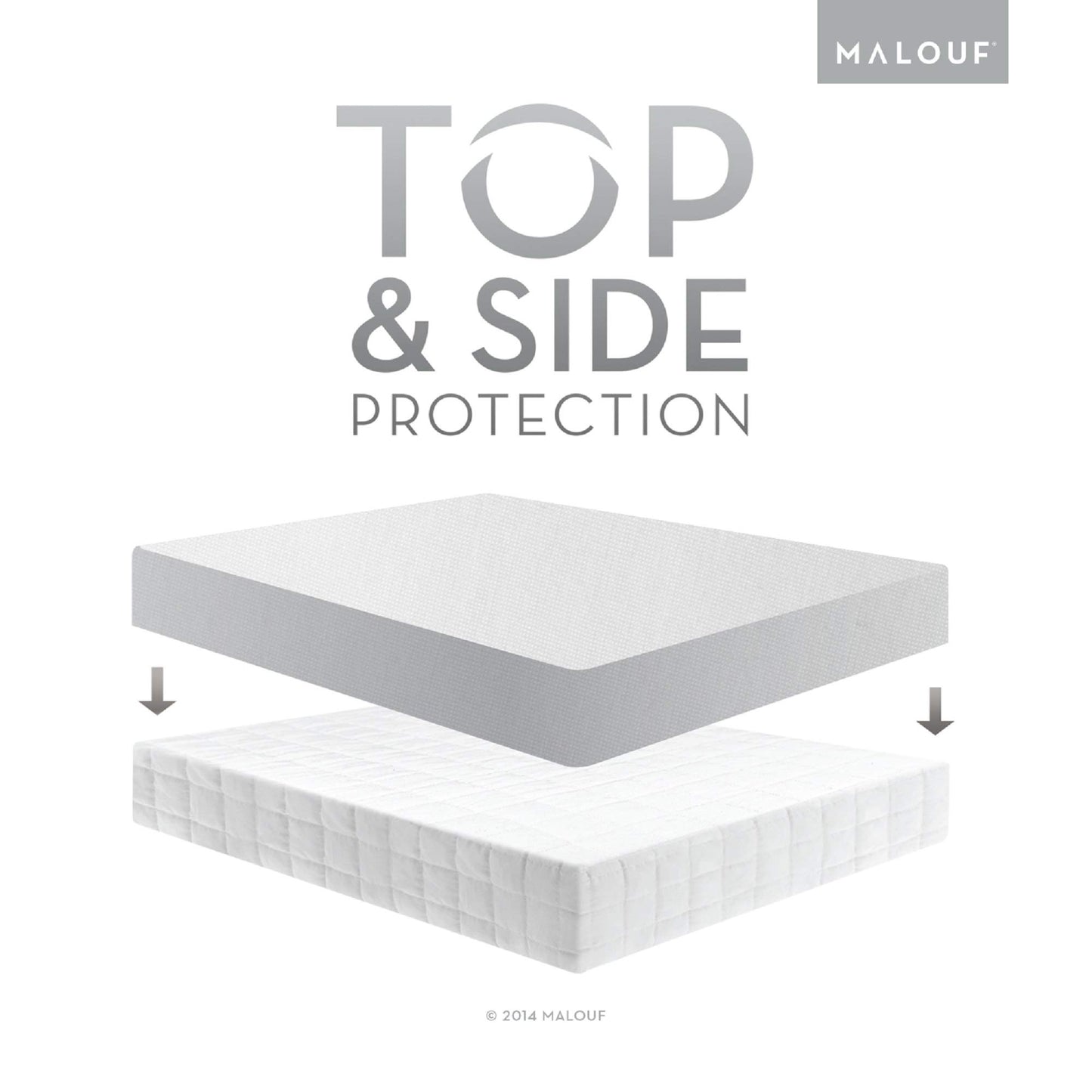 SLEEP TITE Five Sided Mattress Protector - 100% Waterproof on Top and Sides, Queen