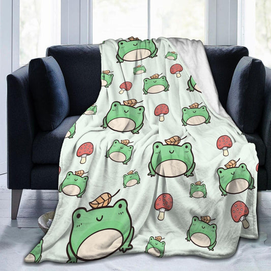 Ngzhyad Cute Frog Blanket Warm Cozy Flannel Fleece Throw Blanket Gifts for Kids Girls Boys for Car Sofa Couch Bed Decorative 80"X60"