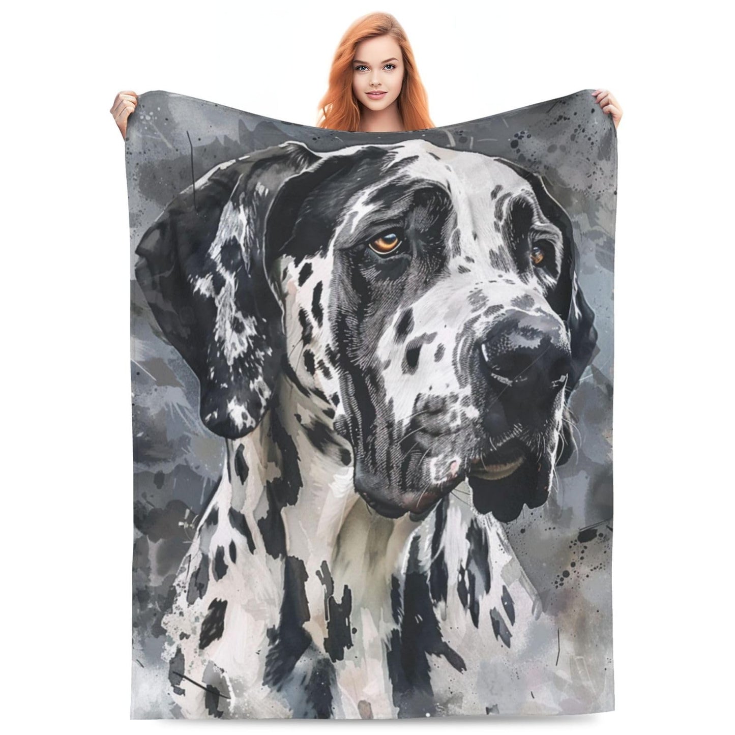 TZJCCMAY Great Dane Blanket for Kids Women Adults, Dog Lover Throw Blankets, Soft Lightweight Fleece for Bed Sofa Home Living Room Decor, Birthday Gifts, 50x60in