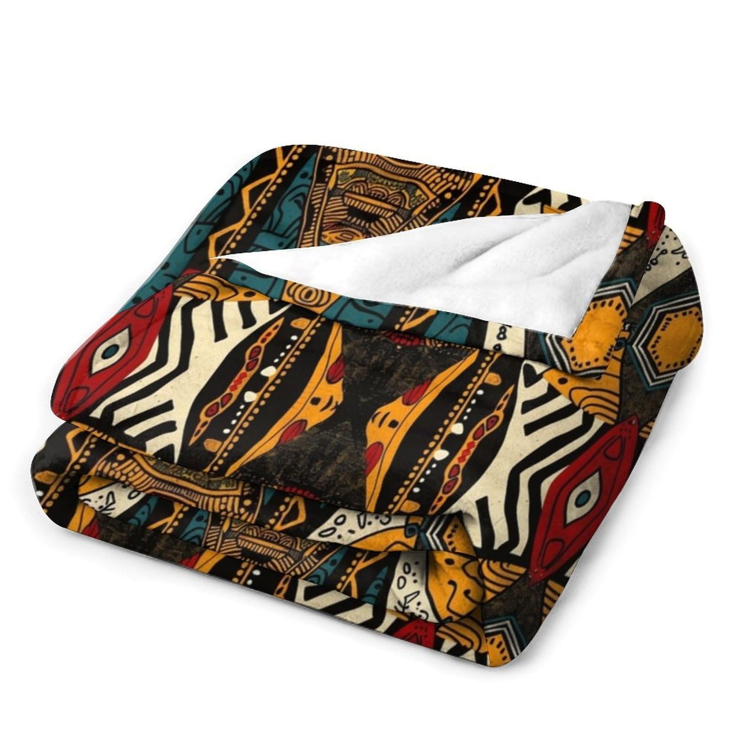 ZhiRain African Tribal Throw Blanket Ethnic Style Totem Geometric Pattern Blanket for Sofa Bed Couch Chair Or Dorm 50"x60"