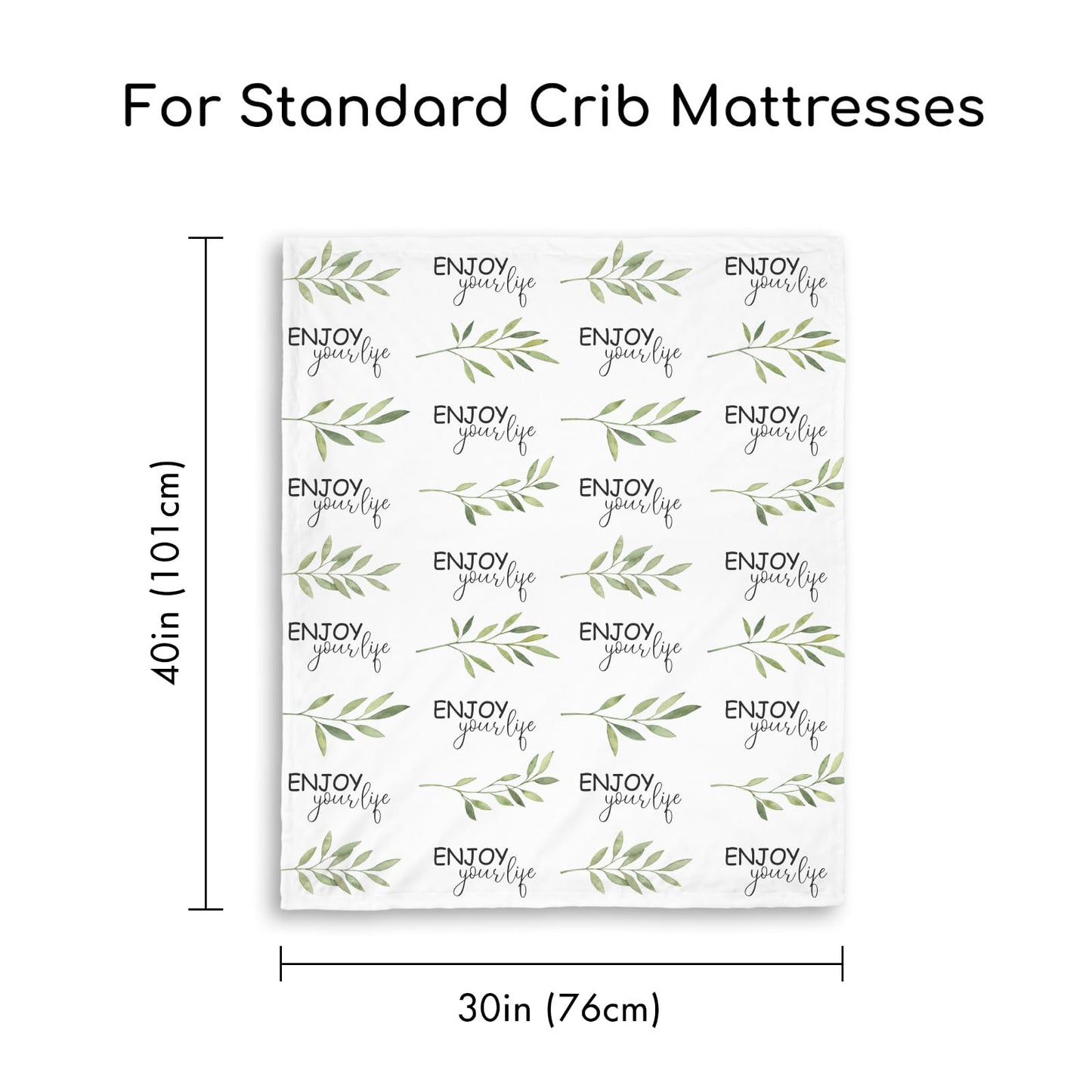 CIVARUA KIDS Baby Blankets for Unisex Boys Girls, Soft Breathable Front Dotted Fleece Backing, Printed Bed Nursery Minky Blankets for Toddler Newborn, Greenery, 30 x 40 inches