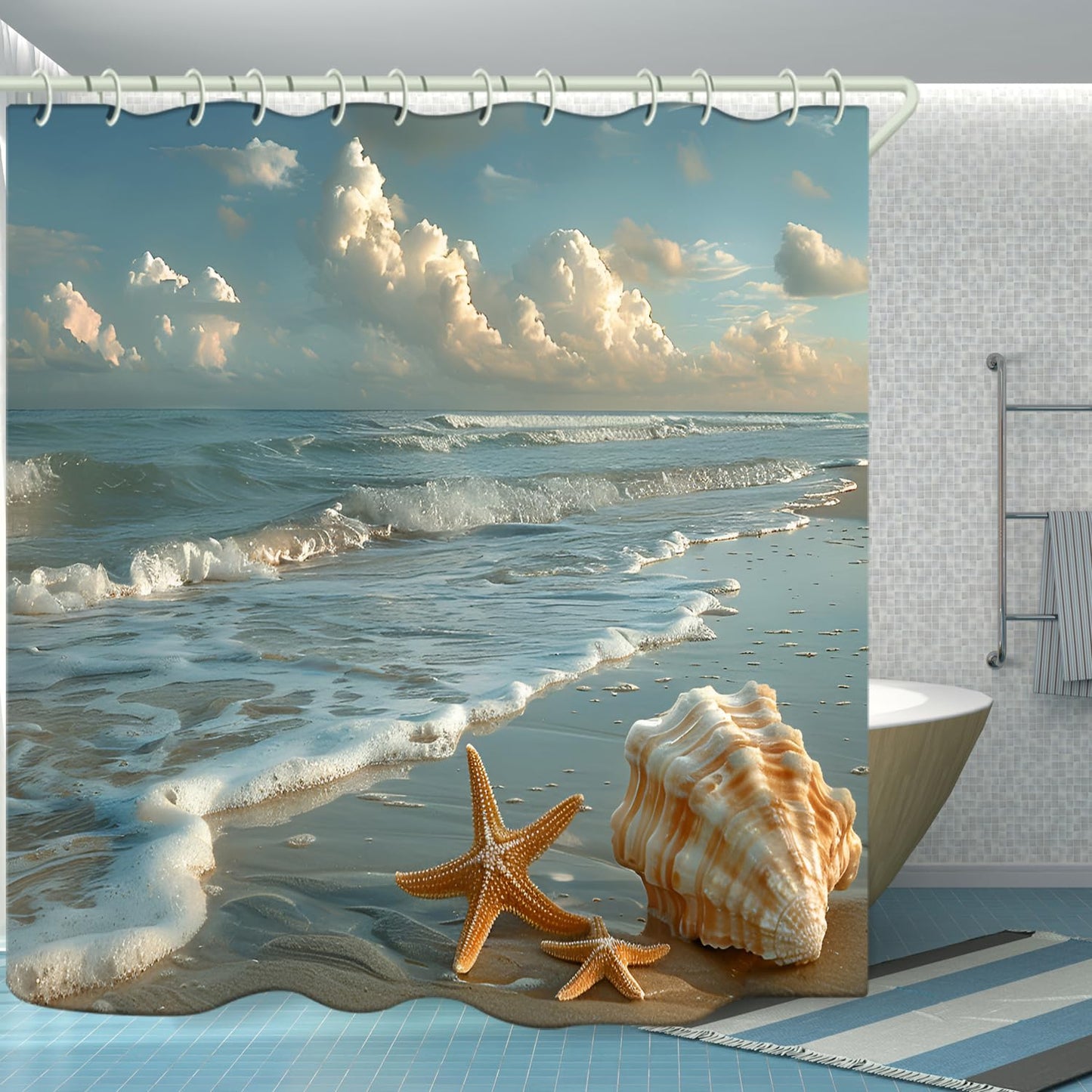 WODEJIAFANG Polyester Bath Blind Set Hooks & Liners in Bath Room Shower Curtains Sets for Bathroom Accessories,African Girls 3D Printed Beautiful Wide Fabric Toilet Curtain for Bathtub 72X72 inches