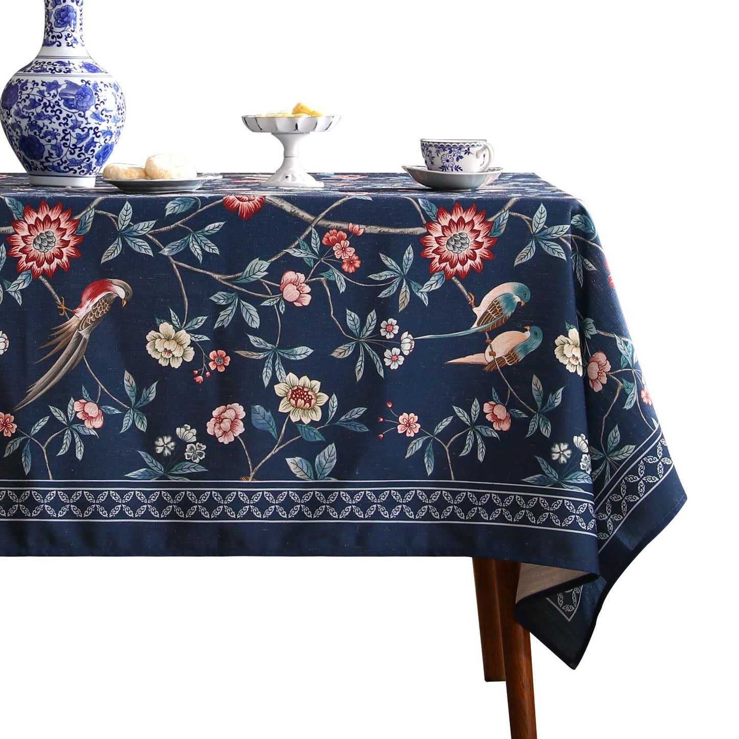 patdrea Elegant Vintage Linen Tablecloth,Rectangular,102"x63"-Lanruoting