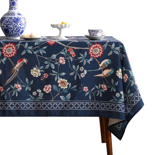 patdrea Elegant Vintage Linen Tablecloth,Rectangular,102"x63"-Lanruoting