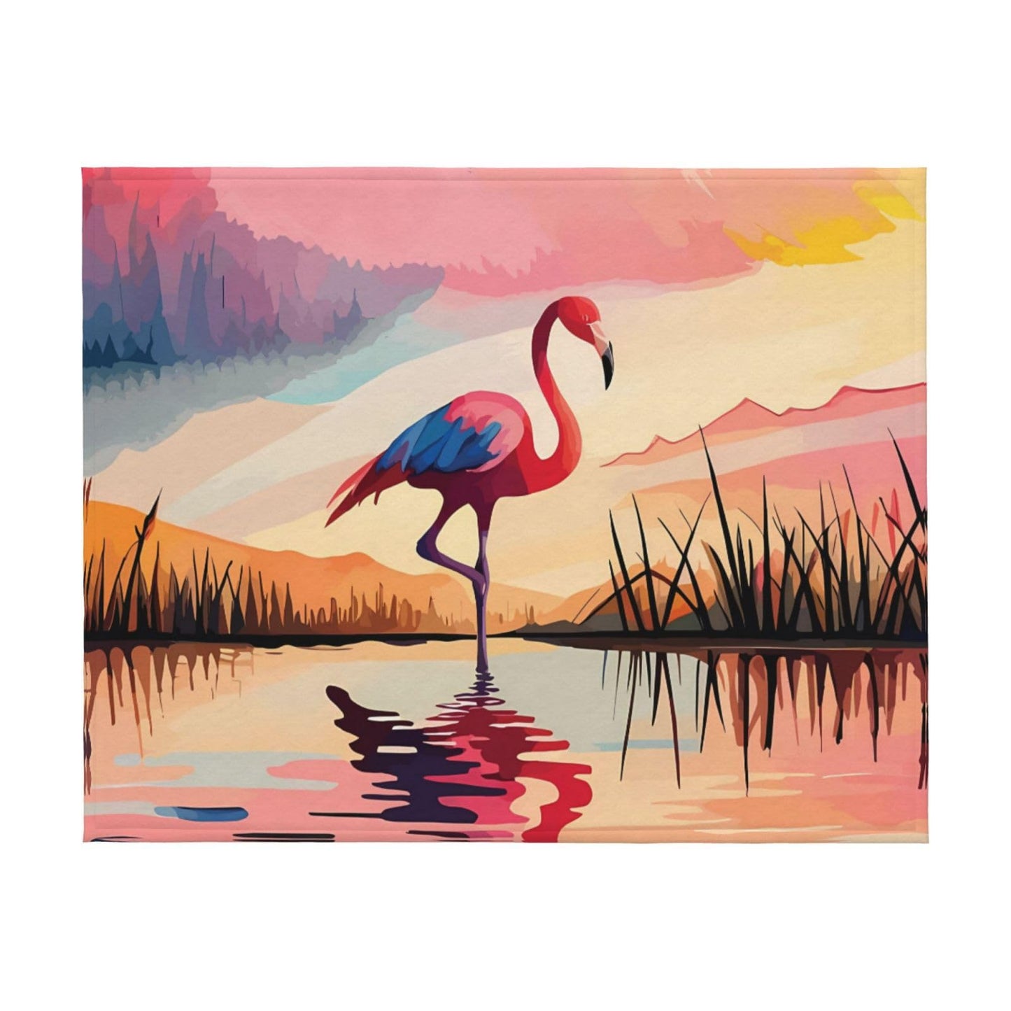 Jfniub Pink Cute Flamingo Modern Art Boho Blanket Throw Bedding Room Decor Flannel Blankets for Bedroom Living Rooms Warm All Season 50"X40"