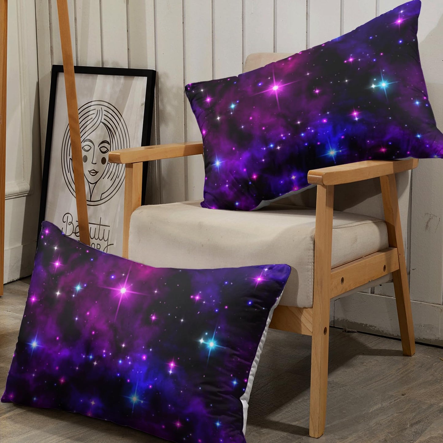 AILONEN Galaxy Fitted Sheet Set Twin XL Size, Outer Space Starry Sky Bedding Set for Kids Boys,Purple Theme Bed Sheet Set for All Season,3-Pieces,1 Fitted Sheet and 2 Pillowcases,Soft