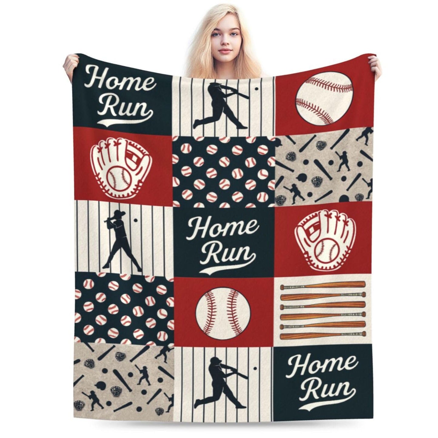 Baseball Blanket Super Soft Warm Fluffy Fleece Flannel Ball Sports Throw Blanket Cozy Fuzzy Plush Stuff Home Run Bedding Blankets Gifts for Teens Boys Kids Women Girls Adults 50"X40"