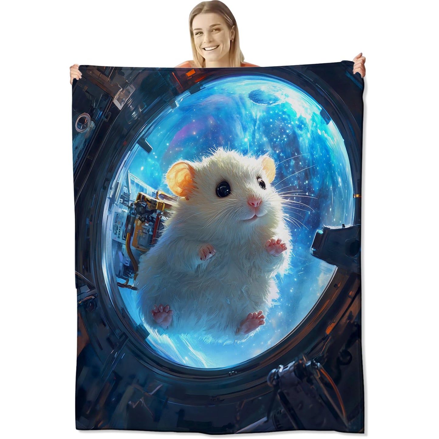 Hamster Blanket for Kids Adults, Hamster Gifts Flannel Throw Blanket, Hamster Decor Lightweight Warm Soft for Sofa Couch Bed Living Room Office 60" x 50"