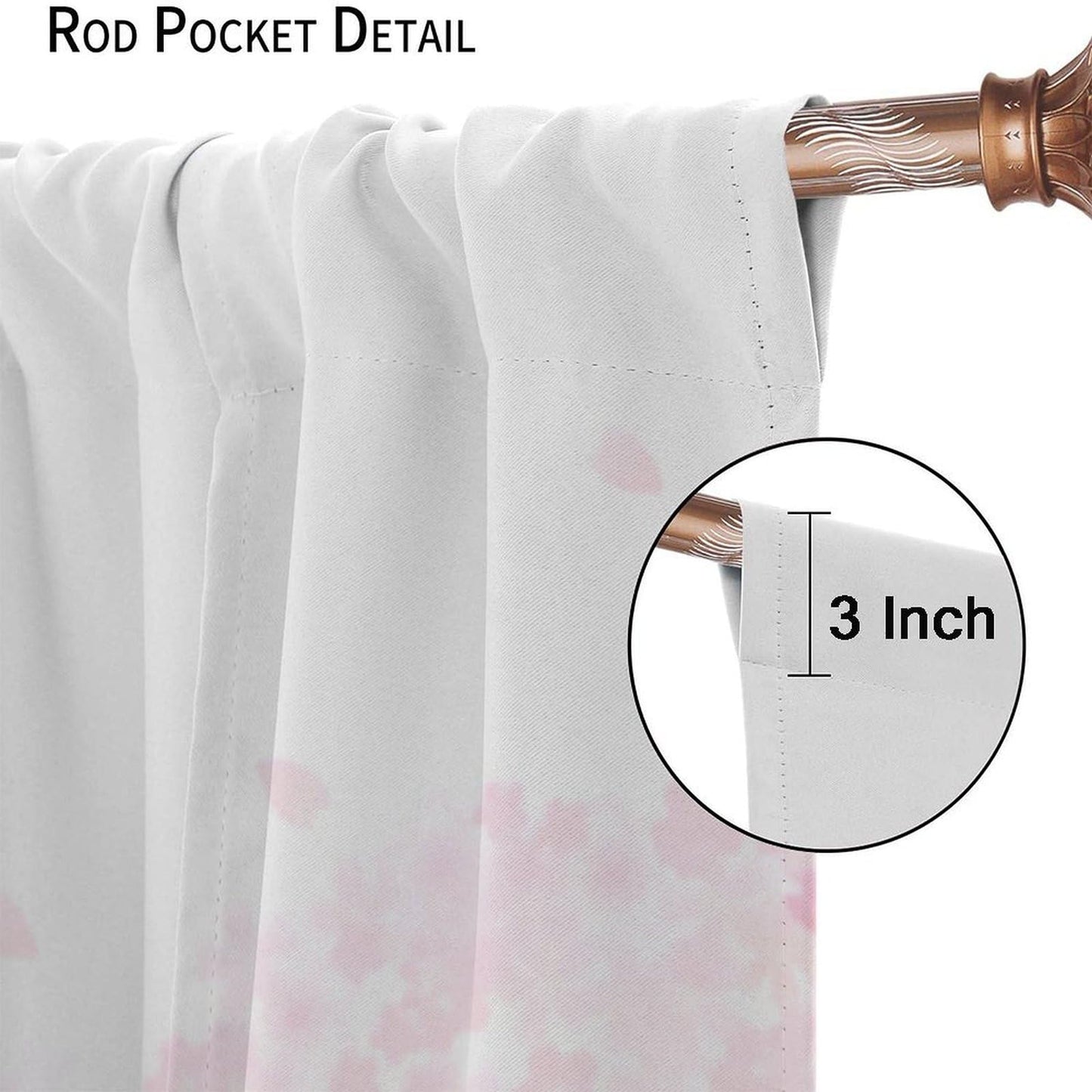 Mchenxin Cherry Blossom Window Curtains, Spring Pink Cherry Blossom Tree Flowers Falling Petals Japanese Asian Style Window Drapes for Kitchen Bedroom, 42x45in (No Blackout)