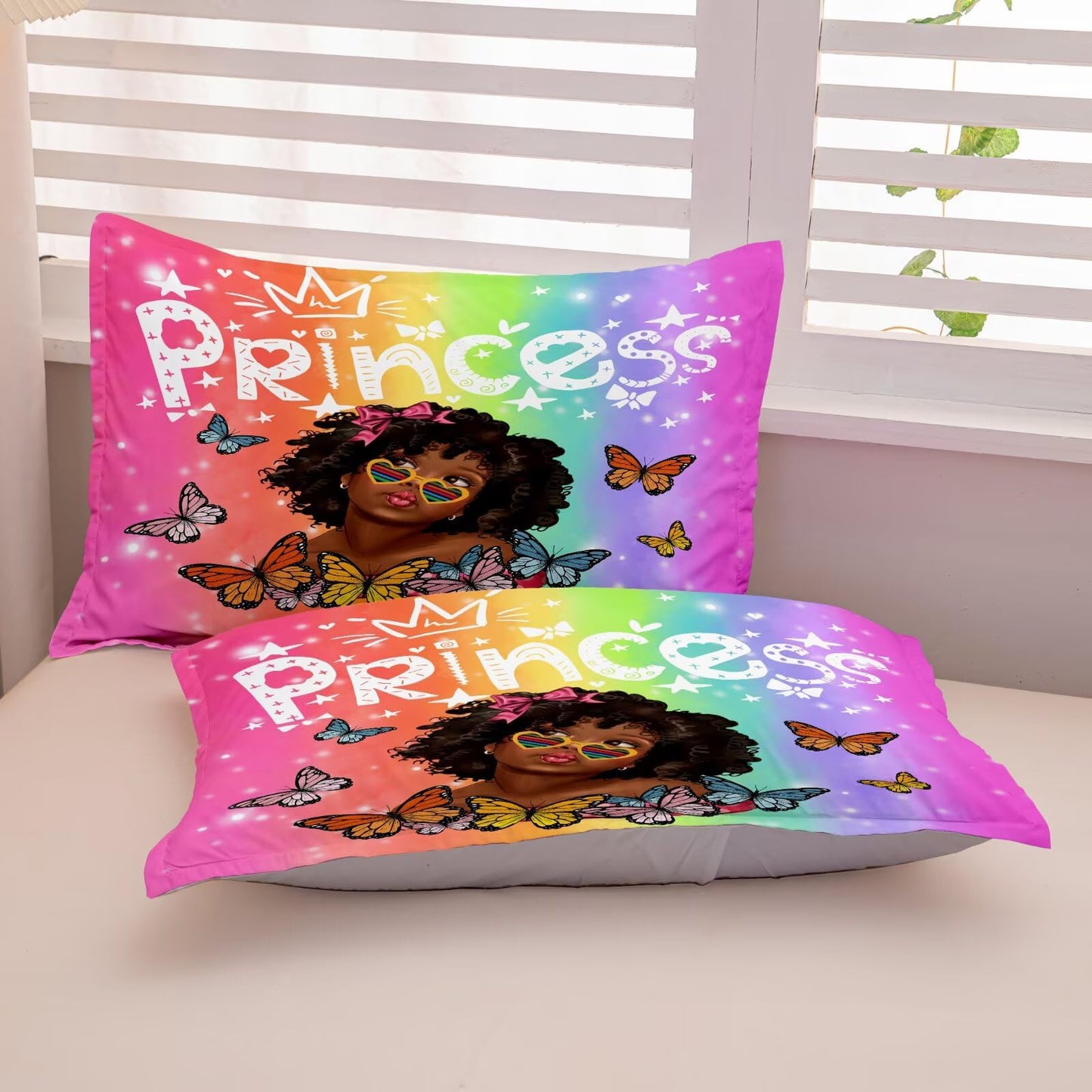 GRAT TIOC Black Girl Comforter Set Twin for Kids Teens,Girls Comforter Set for Melanin,Black Girl Magic Bedding Set,Afro Kid Bed Bedroom Set