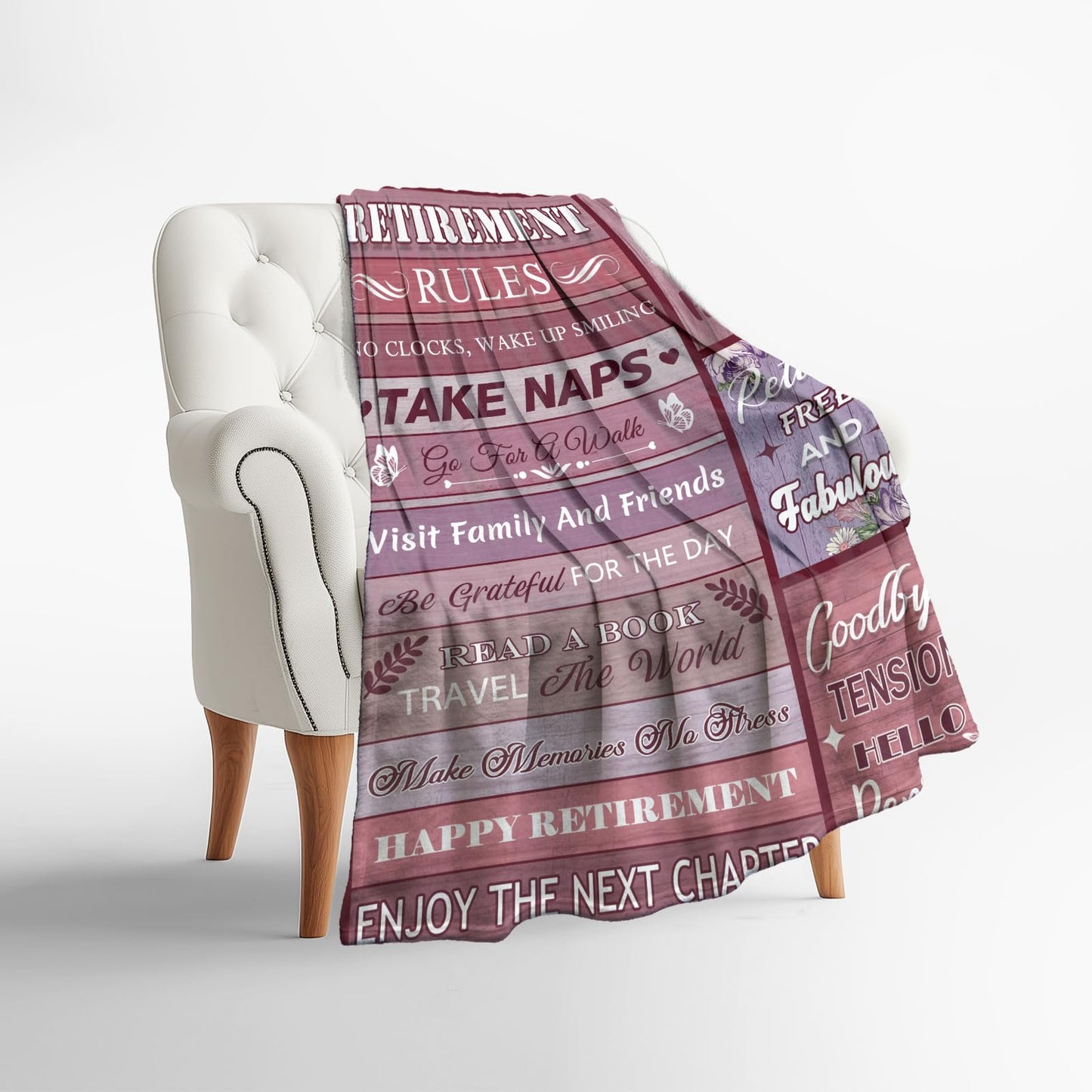 Levens Retirement Gift for Woman, Best Retirement Gifts for Women 2025, 60"x50" Happy Retirement Blanket Gifts for Teacher Mom Nurse Coworkers Friends, Retirement Party Decorations Throw Blanket