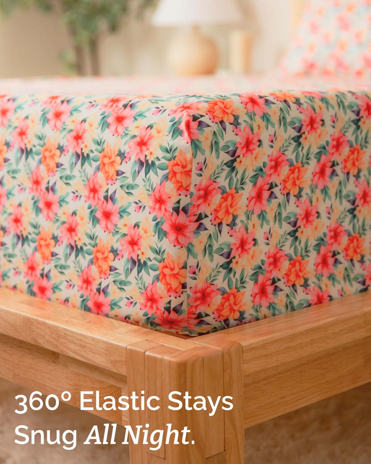 Floral Sheets - Flower Print Bed Sheet Set - 1 Flat, 1 Fitted & 1 Pillowcase w/ Deep Pockets - Comfy, Cozy, Wrinkle & Fade Free - Boho Botanical Bedding - Soft, Breathable & Cooling - Twin Size Set
