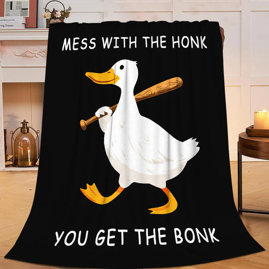 Duck Blanket for Kids, Funny Duck Lovers Fleece Blanket Gifts for Boys Girls, Warm Cozy Soft Flannel Stuff for Bed Sofa Couch 50" x 40"