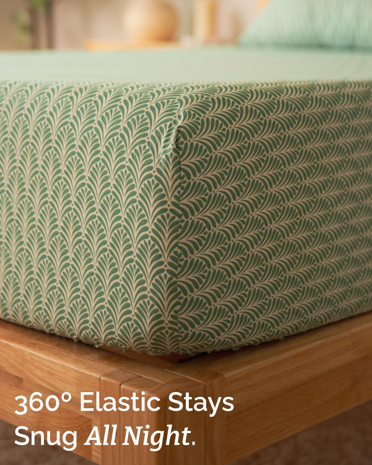 Floral Sheets - Green Floral Bed Sheet Set - 1 Flat, 1 Fitted & 2 Pillowcases w/ Deep Pockets - Comfy, Cozy, Wrinkle & Fade Free - Boho Botanical Bedding - Soft, Breathable & Cooling - Full Size Set