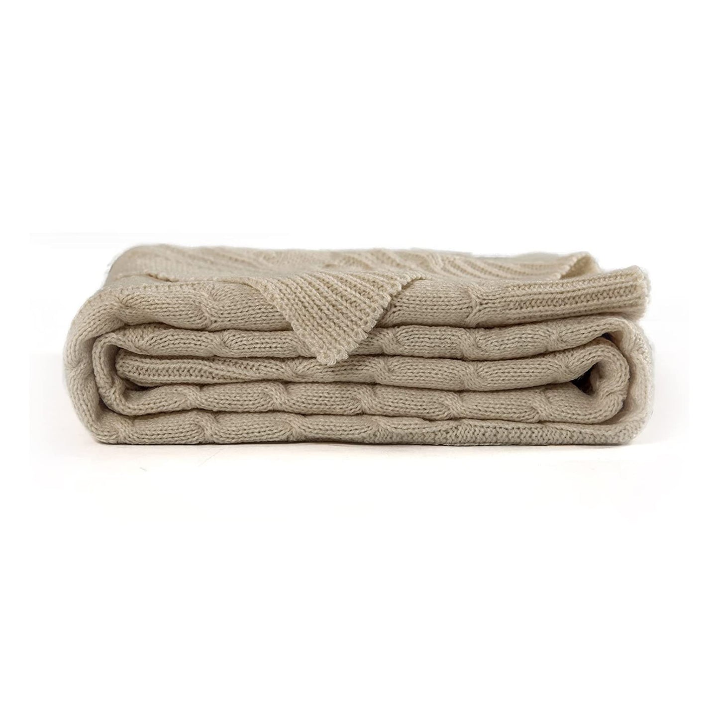 jinchan Cable Knit Throw Blanket for Couch Lightweight Soft Cozy Twin Size Throw Blanket Taupe Decorative Throws for Modern Farmhouse Living Room Bedroom 60"x80" Accent Throw for Gifts