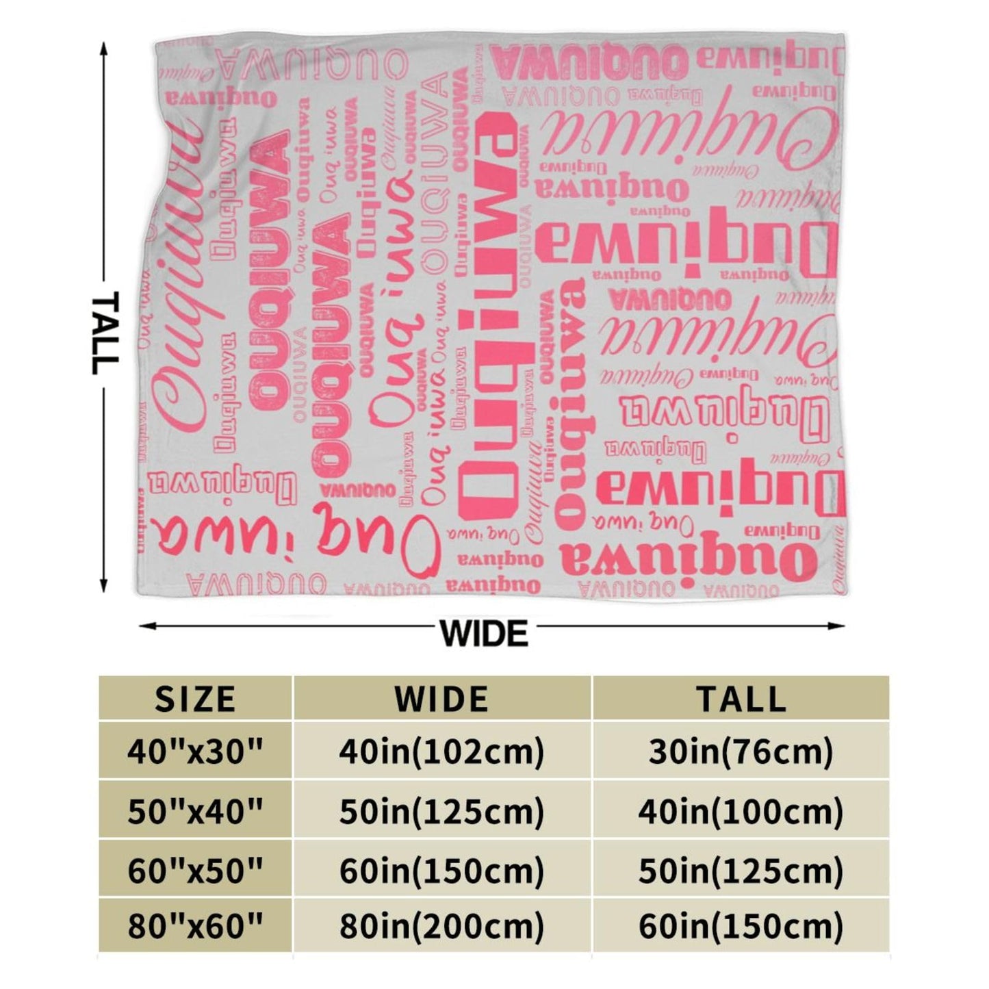 Personalized Blankets with Name Customized Throw Blanket Soft Lightweight Flannel Fleece Blanket 50"X40" for Bed Sofa Couch Camping Travel