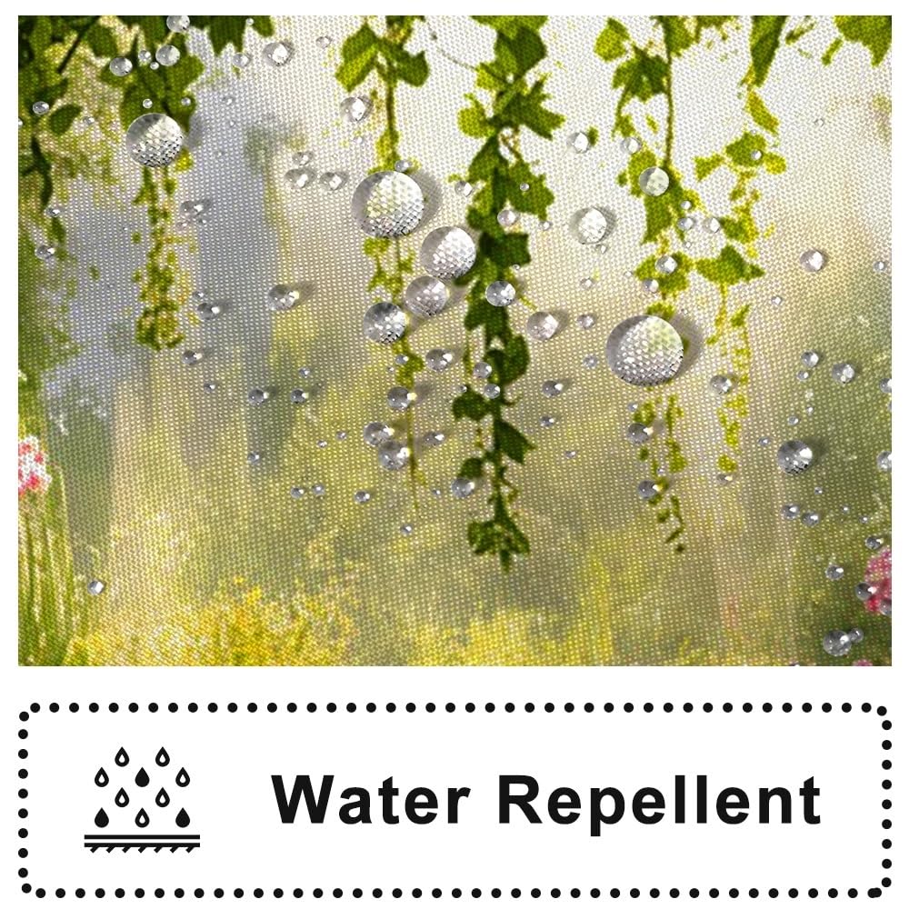 Ruelvth Enchanted Forest Shower Curtain, Nature Green Botanical Shower Curtains with Hooks Spring Floral and Leaves Waterproof Bathroom Decor, 72x72 inch