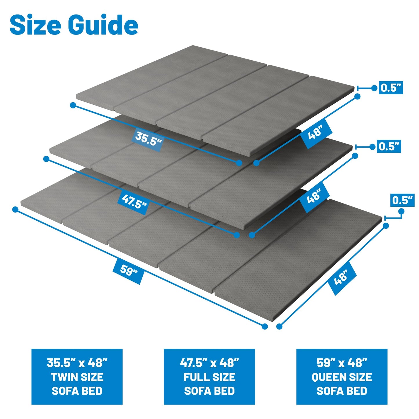 Greaton, Heavy Duty Sleeper Sofa Bed Support Board, 48" x 35.5" Wood Base to Fix Sagging Mattresses, Reinforced Under Cushion Panel, Pull Out Couch Mattress Boards, Easy Installation
