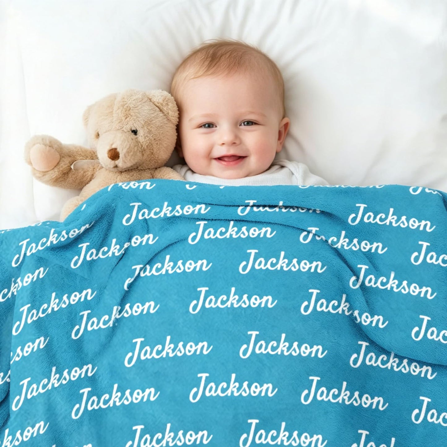 Ships Next Day, Personalized Baby Blankets for Boys Girls- Printed in USA, Custom Name Blanket Super Soft Plush Fleece, Customized Christmas Easter Gifts for Kids, Newborns, Toddlers