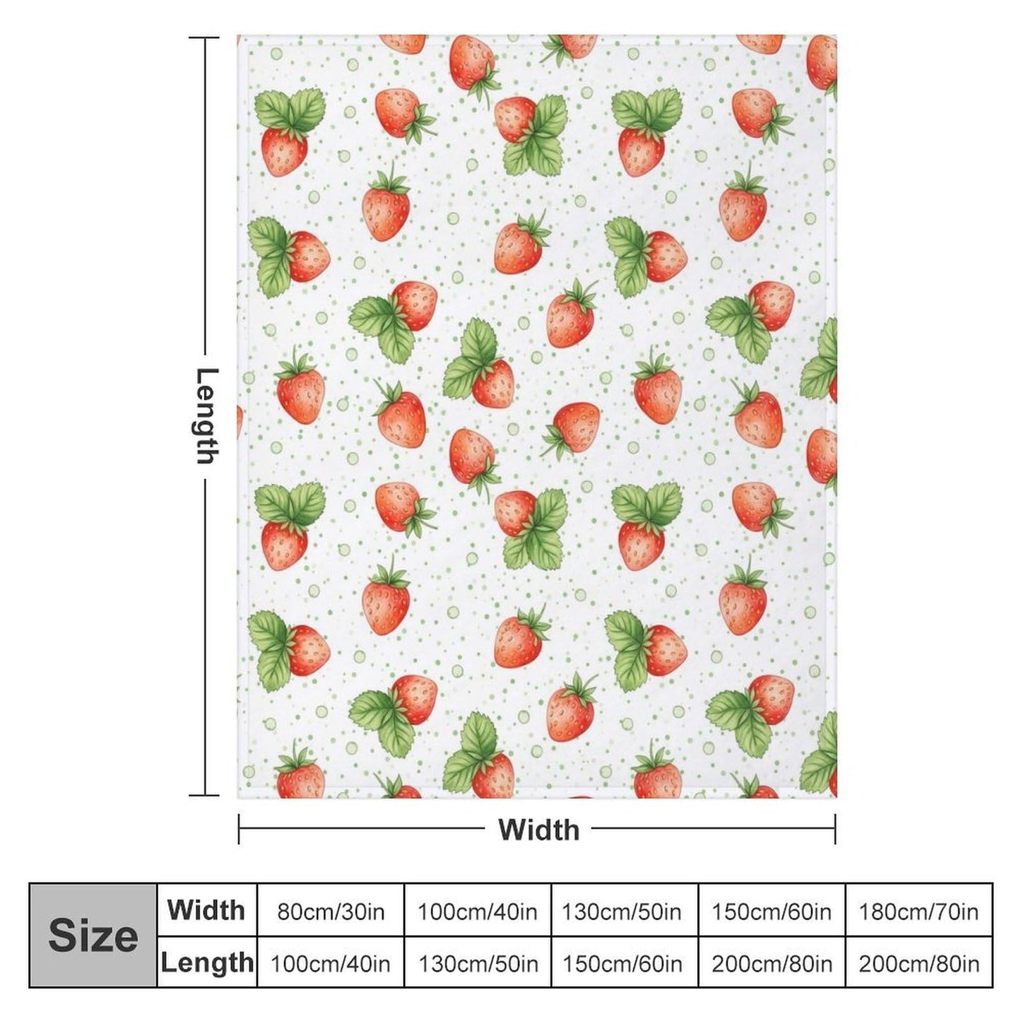 Meaudiwes Fashion Blanket Carpet, Flannel Blanket Winter Warm Blanket for Women Men Compatible with Strawberry Fruit