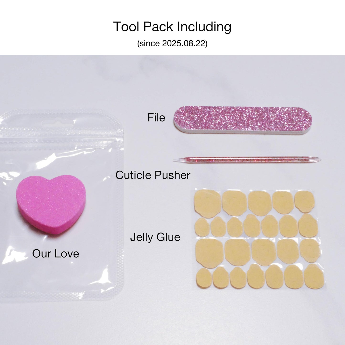 GLORS Press-on False Nails, medium ballerina Cat Eye Silk Ribbon with French Manicure, Glitter Finish, Pink/White Ombre, 10 Pieces (Medium, MB)