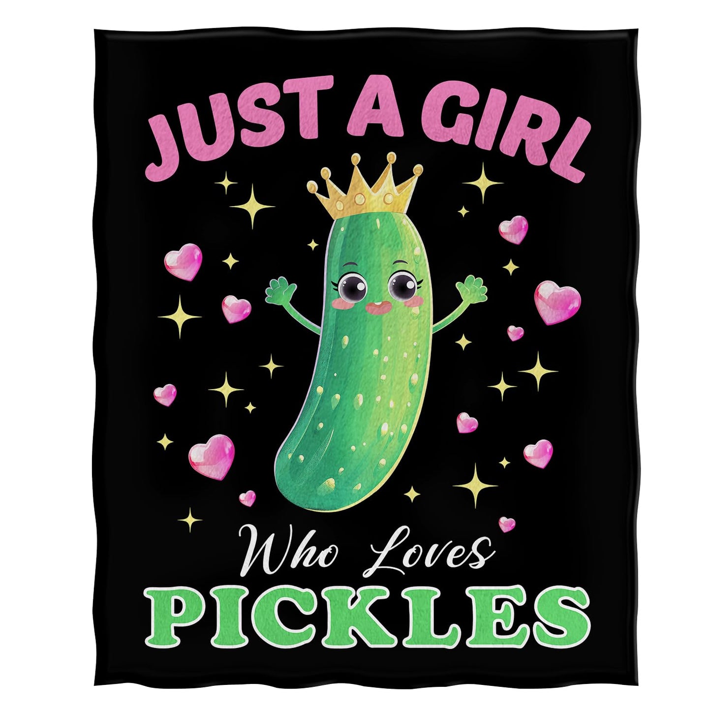 Jekeno Cute Cucumber Blanket Just A Girl Who Loves Pickles Gifts Gifts for Women Men Kids Boys Girls Mom Friends Birthday Home Bedroom Decor Vegetables Pickle Blanket 50"x60"