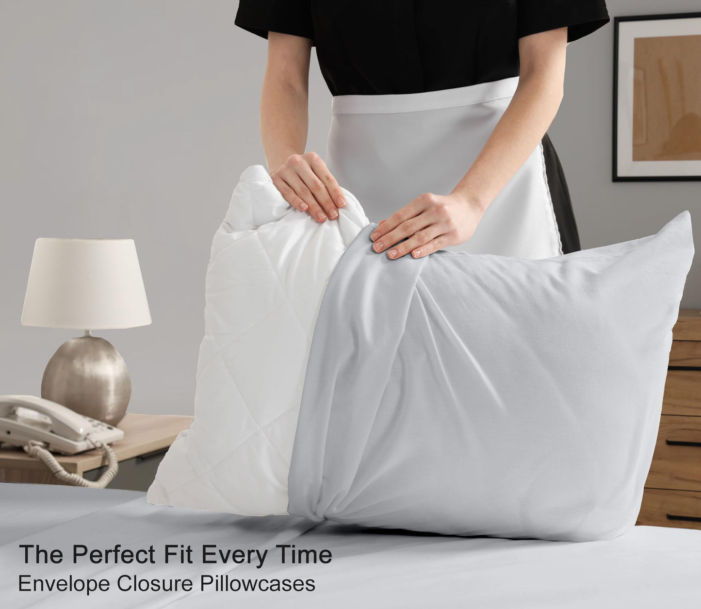 RUVANTI 100% Cotton Percale Sheets, Full Size, Quiet Gray