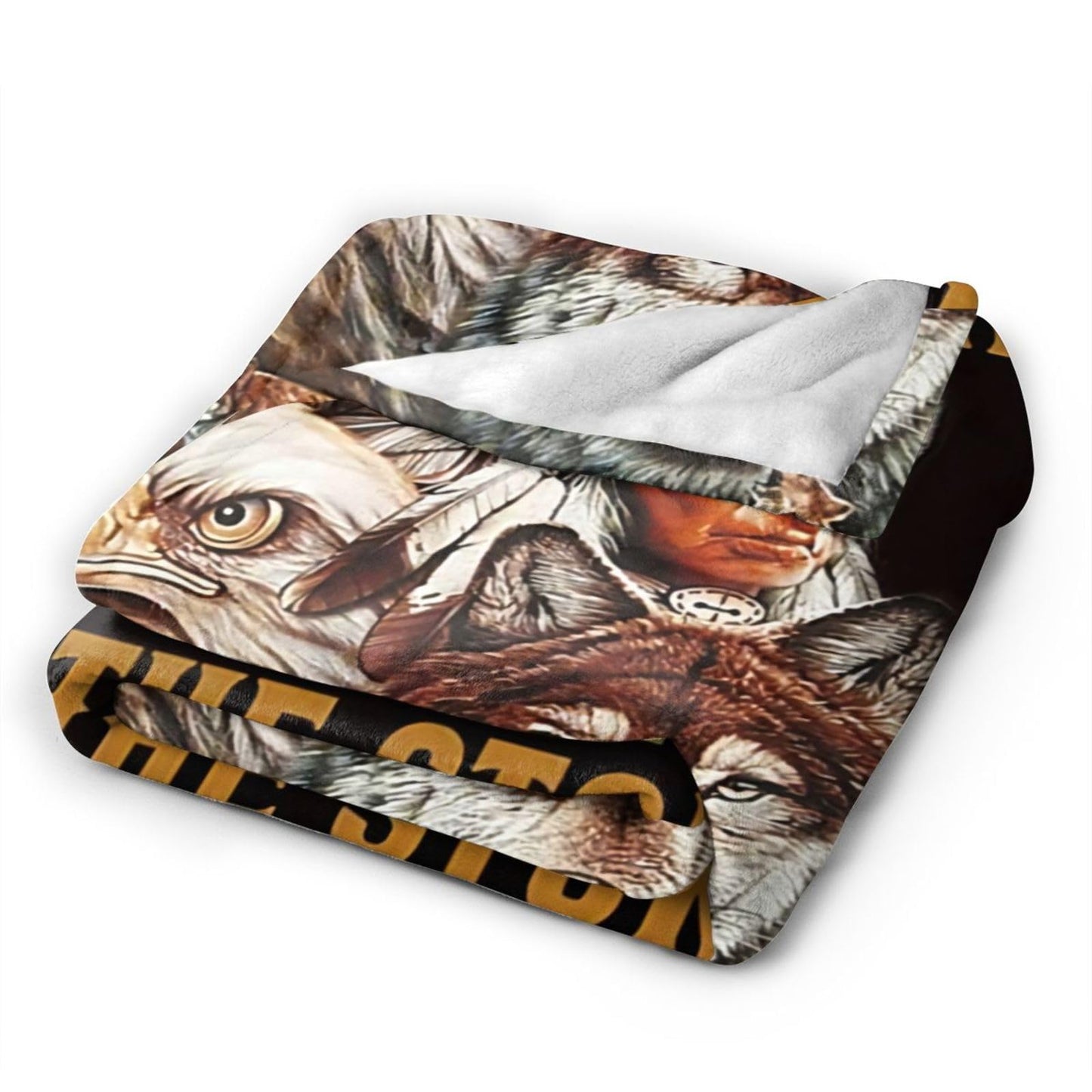 Tijuboni Native American Throw Blanket Indian Wolf Eagle Gifts for Women Men Girls Boys Kids Adults Soft Flannel Fleece Blanket for Couch Sofa Bed Home Decor 40"x50"