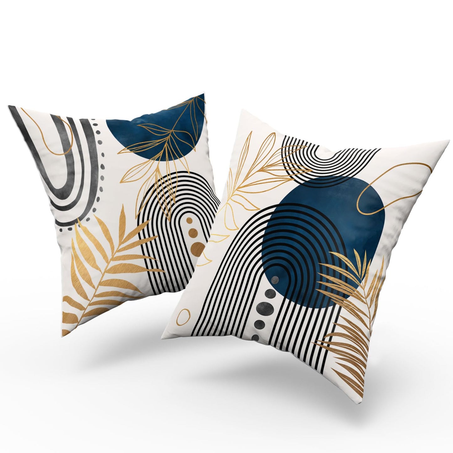 DZGlobal Grey and Blue Throw Pillows Boho Pillow Covers 20x20 Abstract Geometric Pillow Covers Mid Century Modern Decor for Sofa Bed Living Room Couch Set of 4