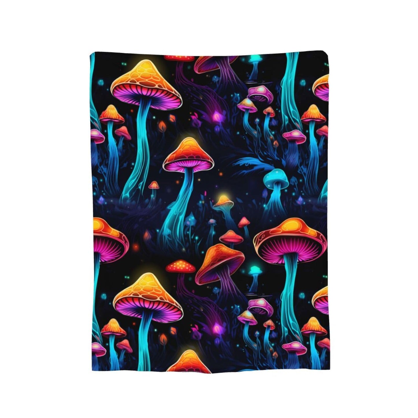 Luminous Mushroom Throw Blanket Soft Lightweight Flannel Fleece Blanket 50"X40" for Bed Sofa Couch Camping Travel