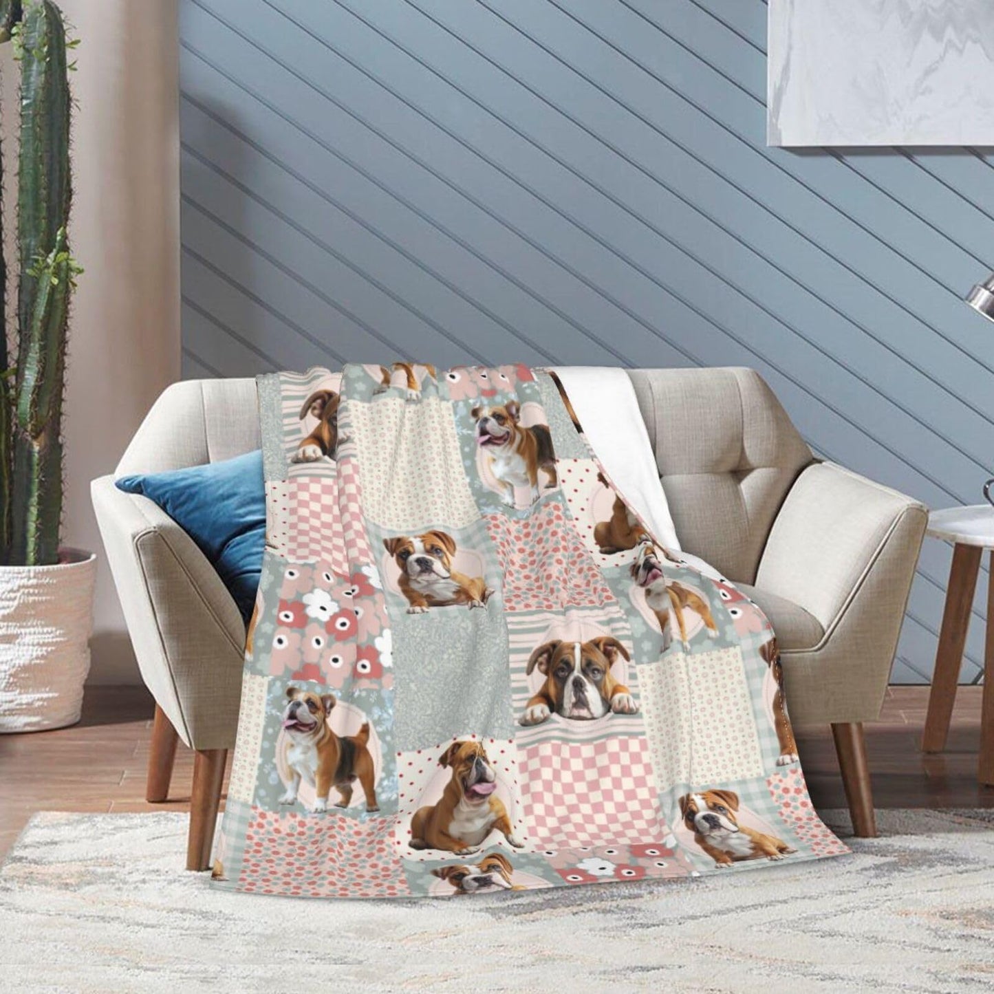 French Bulldog Throw Blanket Cute Bulldog Flannel Blankets Dog Lover Plush Super Soft Cozy Warm Decor Gifts for Boys Girls Kids Adults Men Women 40" x 50"