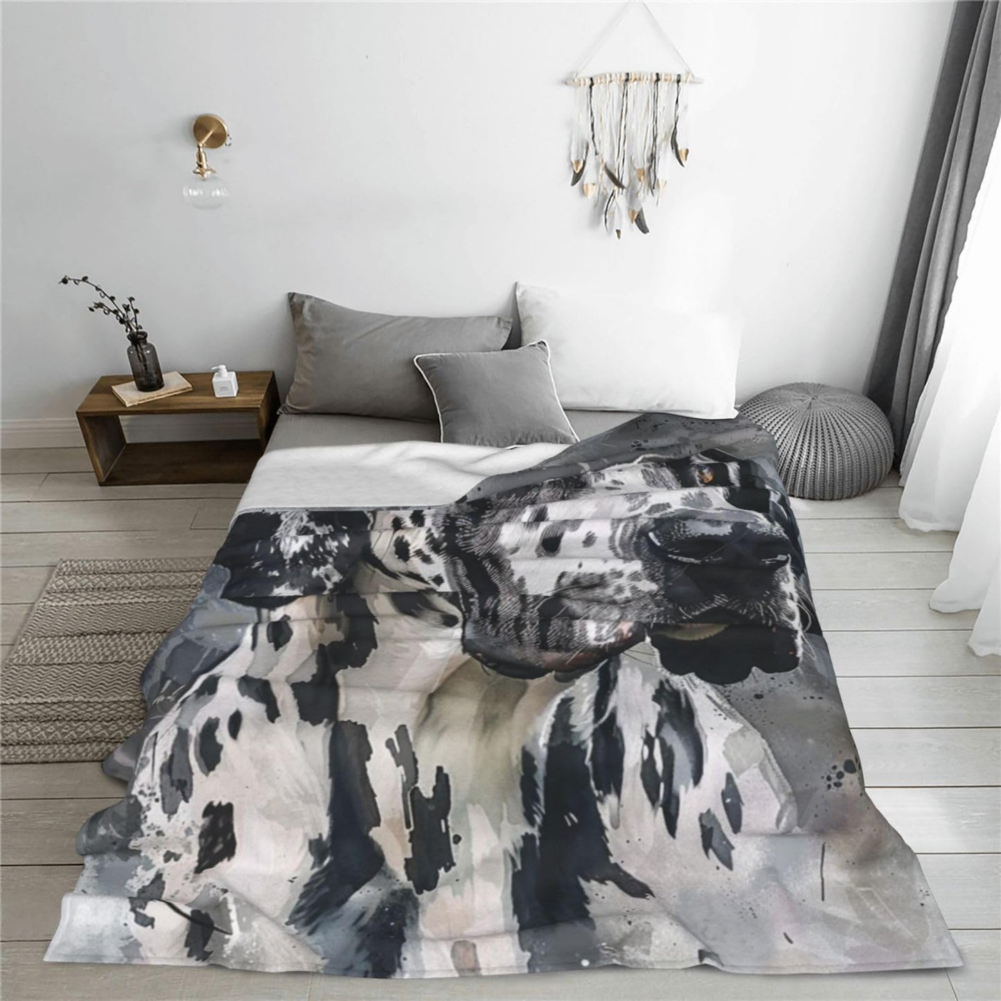 TZJCCMAY Great Dane Blanket for Kids Women Adults, Dog Lover Throw Blankets, Soft Lightweight Fleece for Bed Sofa Home Living Room Decor, Birthday Gifts, 50x60in