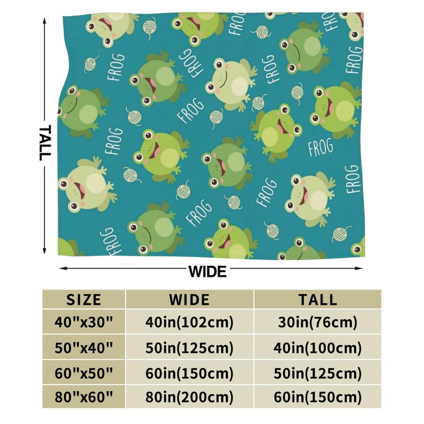 Gbuzozie Cute Frogs Fleece Blanket Lightweight Ultra-Soft Cartoon Animals Throw Blanket for Sofa Couch Bed Camping Travel - Super Soft Cozy Microfiber Blanket 50"X40"