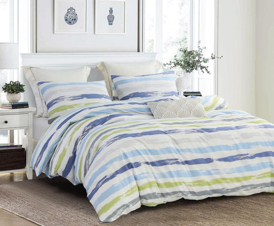 SLEEPBELLA Comforter King Size, 600 Thread Count Cotton Grey Branch with Yellow Turquoise Polka Dot Pattern Green Reversible Comforter Set,Down Alternative Bedding Set 3Pcs(King, Grey Branch)