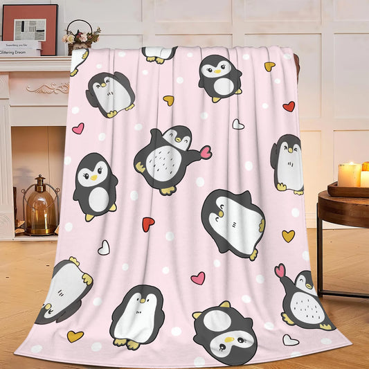 Penguin Blanket Penguins Throw Blanket Soft Warm Cozy Fuzzy Plush Penguin Throw Blanket Gifts for Girls Women Penguins Lightweight Fleece Flannel Gift Blankets for Kids Adults 40"X50"