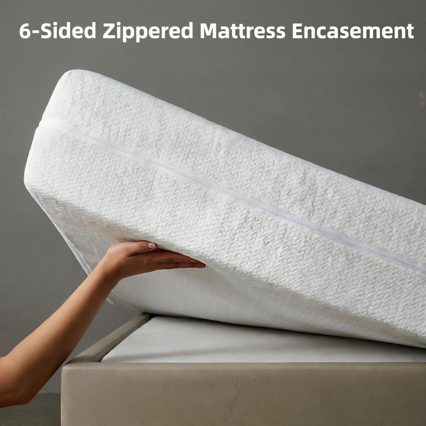 Zippered Mattress Encasement, Mattress Cover Protector, Breathable Waterproof Bed Sheet Alternative, Skin?Friendly Knit Deep Pocket Sheet Cover-ZIVZIV (Depth 14''-15'', Queen 60''x80'')