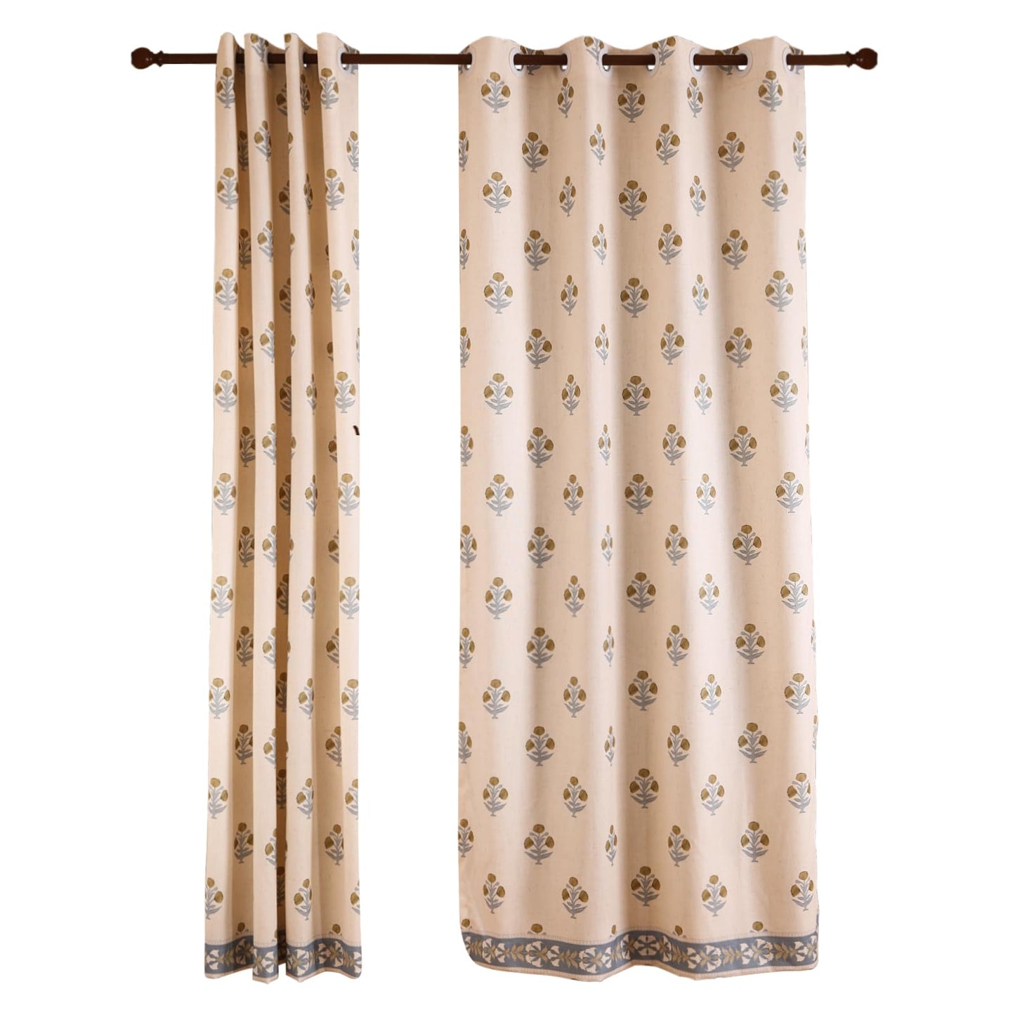 patdrea Designer French Linen Curtains Set of 2 Panels,53"x63"-Istana