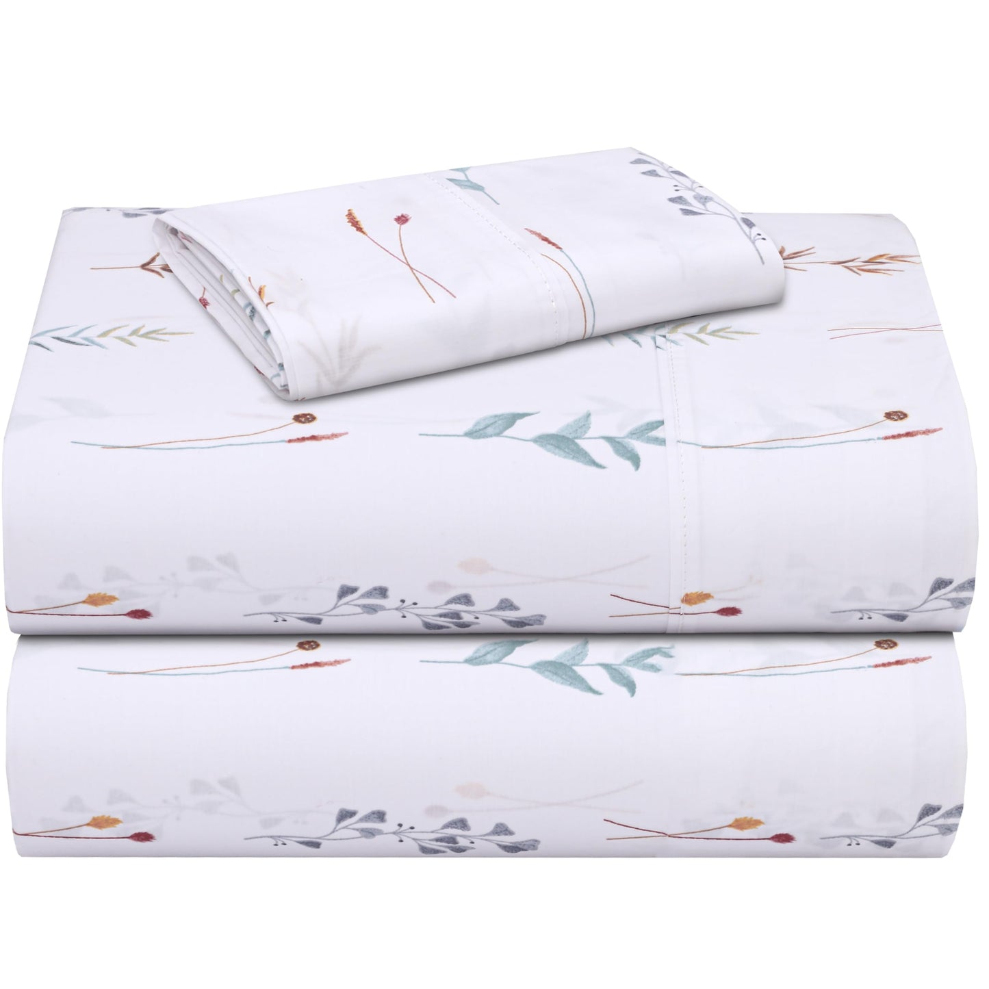 ZOYER 100% Cotton Sheets – Twin Size Percale Bedding, Cooling & Breathable, Durable with a Crisp, Soft & Comfortable Feel, 16" Deep Pocket, 3-Piece Set, Fairy Meadows