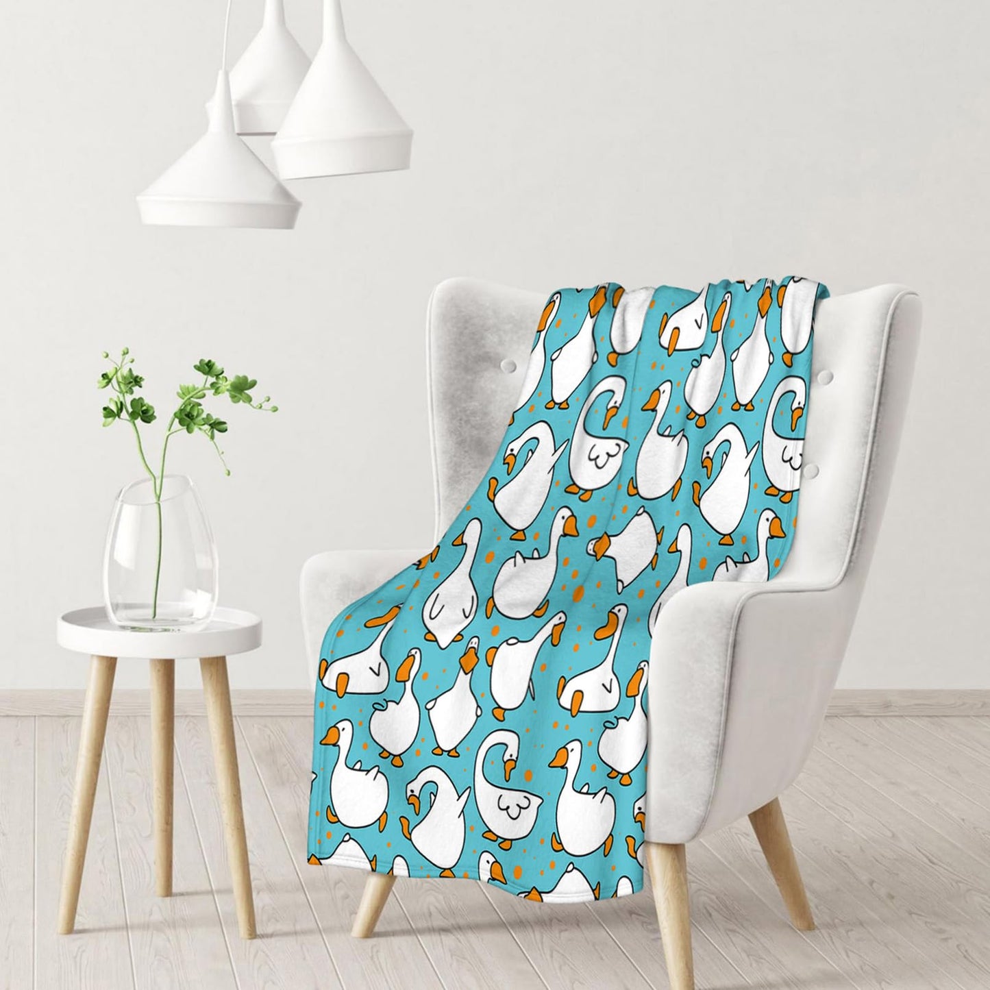 Throw Blanket 50x60 Inch,Cartoon Funny Goose Cozy Soft Lightweight Fuzzy Flannel Blanket 60x50 Inch Suitable for Couch Bed Sofa Living Room in All Seasons