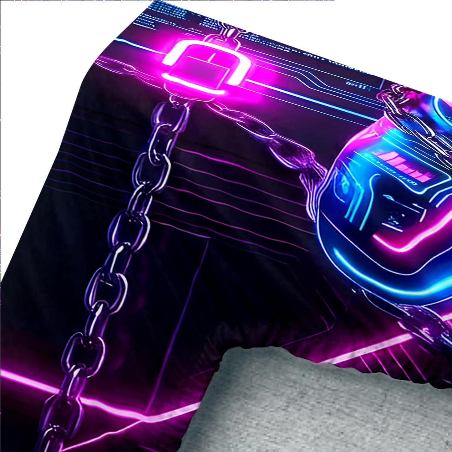 AILONEN Gaming Fitted Sheet Set Full - Neon Controller Print Microfiber Sheet - Modern Gamer Bedding for Boys Girls & Decor - 2 Pillowcases
