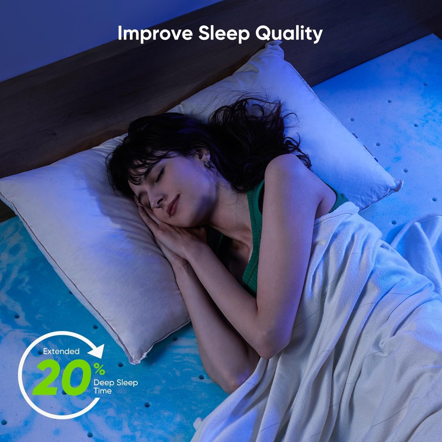 Marsail 3-inch Queen Memory Foam Mattress Topper, Gel Infused Cooling, Soft for Sleeper Sofa, RV, Camper, Made with CertiPUR-US® Certified Foam
