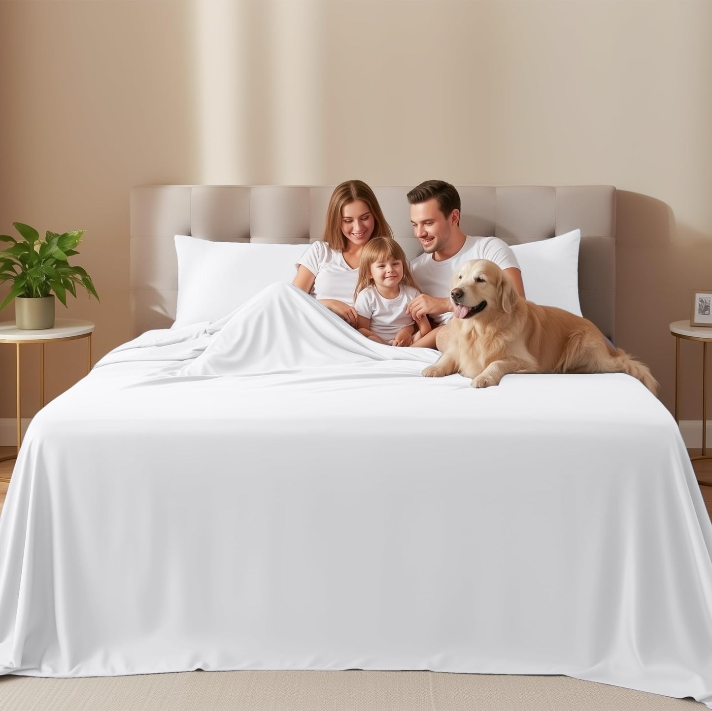 Utopia Bedding Queen Size Sheet Set – 4 Piece Bed Sheets, Soft and Breathable Microfiber, Includes 1 Fitted Sheet, 1 Flat Sheet and 2 Pillowcases – Oeko Tex (White)