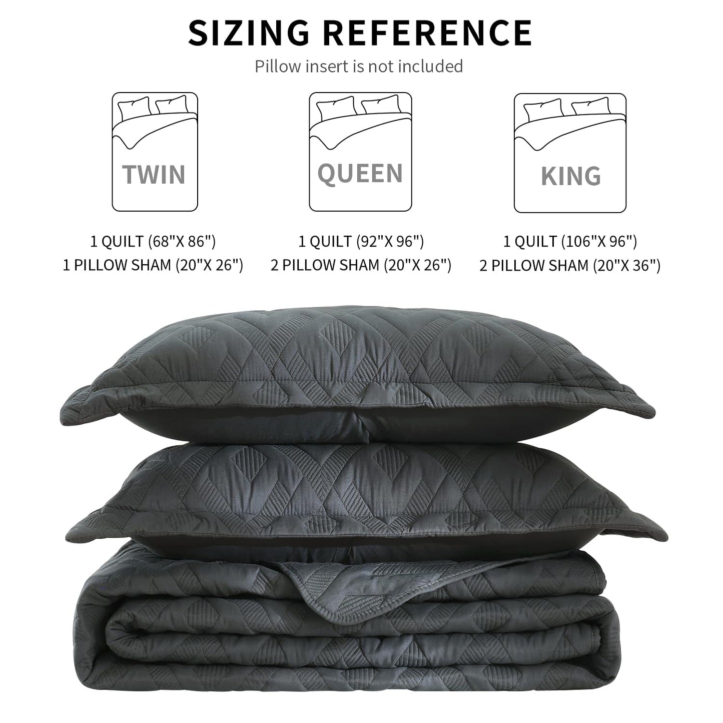 BOV Gray Quilt Twin 68x86 – Lightweight Summer Bedspread, Modern Cooling Blanket, Neutral Bedding Coverlet, Soft Comforter
