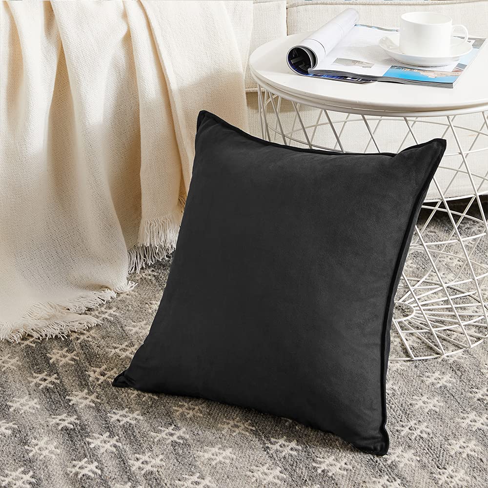 Fancy Homi 2 Packs Sage Green Decorative Throw Pillow Covers 18x18 inch, Super Soft Faux Suede Decor Square Pillow Covers, Solid Cushion Cover for Couch Living Room Sofa Bedroom 45x45 cm