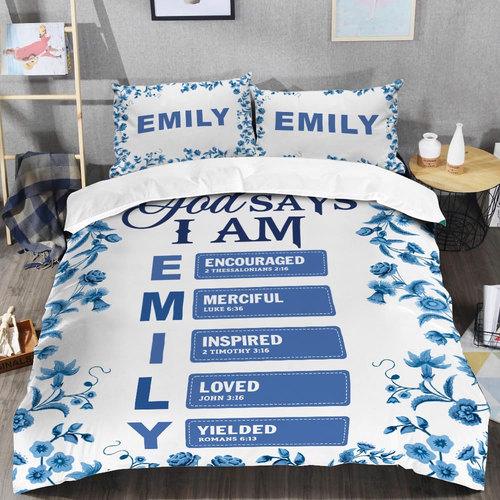 ONPRINTS Christian Bedding Set – Inspirational Bible Verse Comforter – Religious Bedding for Women, Faith Gift for Mom, Daughter, Sister, Birthday & Religious Gifts (Christian Art)