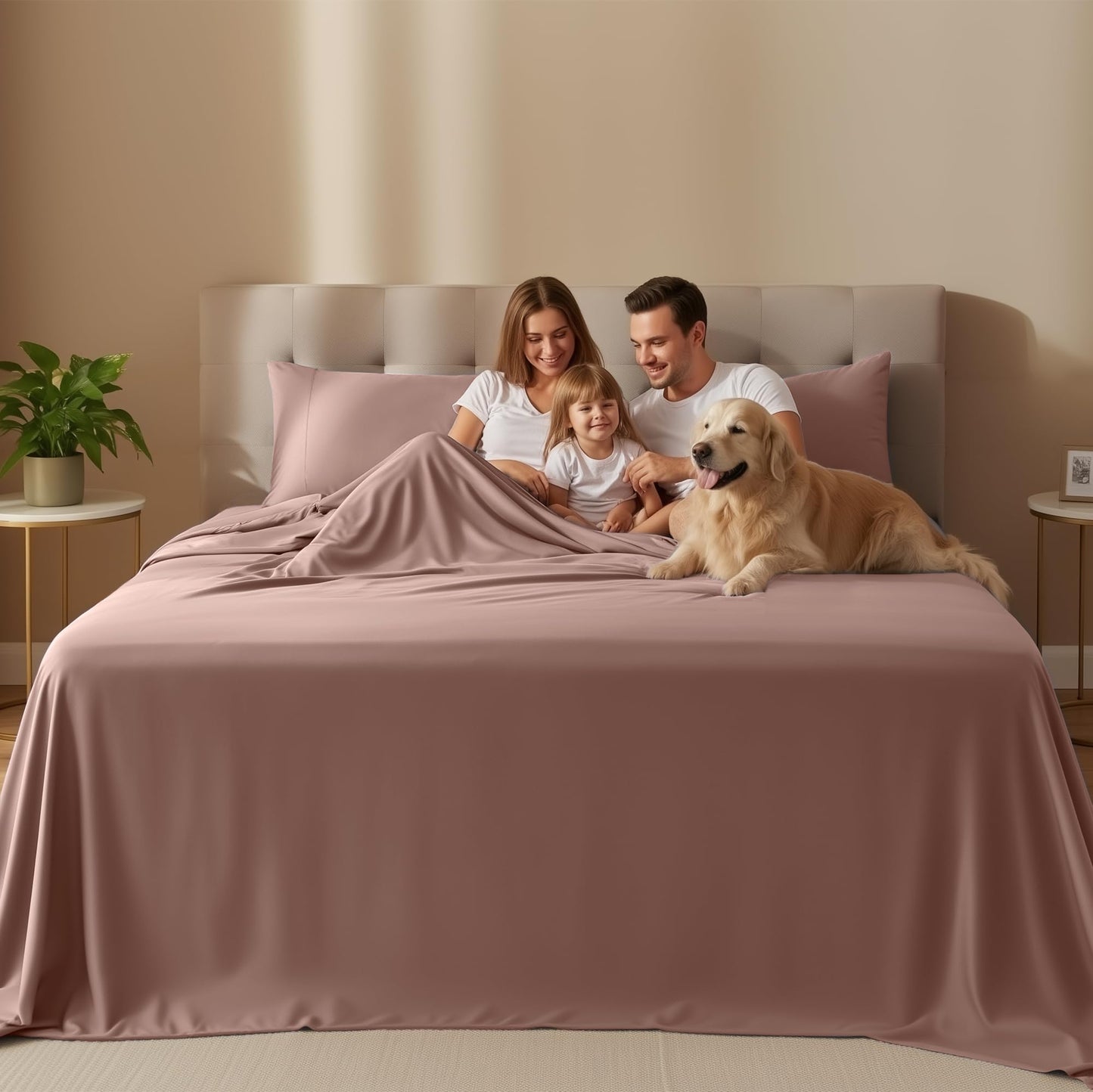 Utopia Bedding Queen Size Sheet Set – 4 Piece Bed Sheets, Soft and Breathable Microfiber, Includes 1 Fitted Sheet, 1 Flat Sheet and 2 Pillowcases – Oeko Tex (Blush Pink)