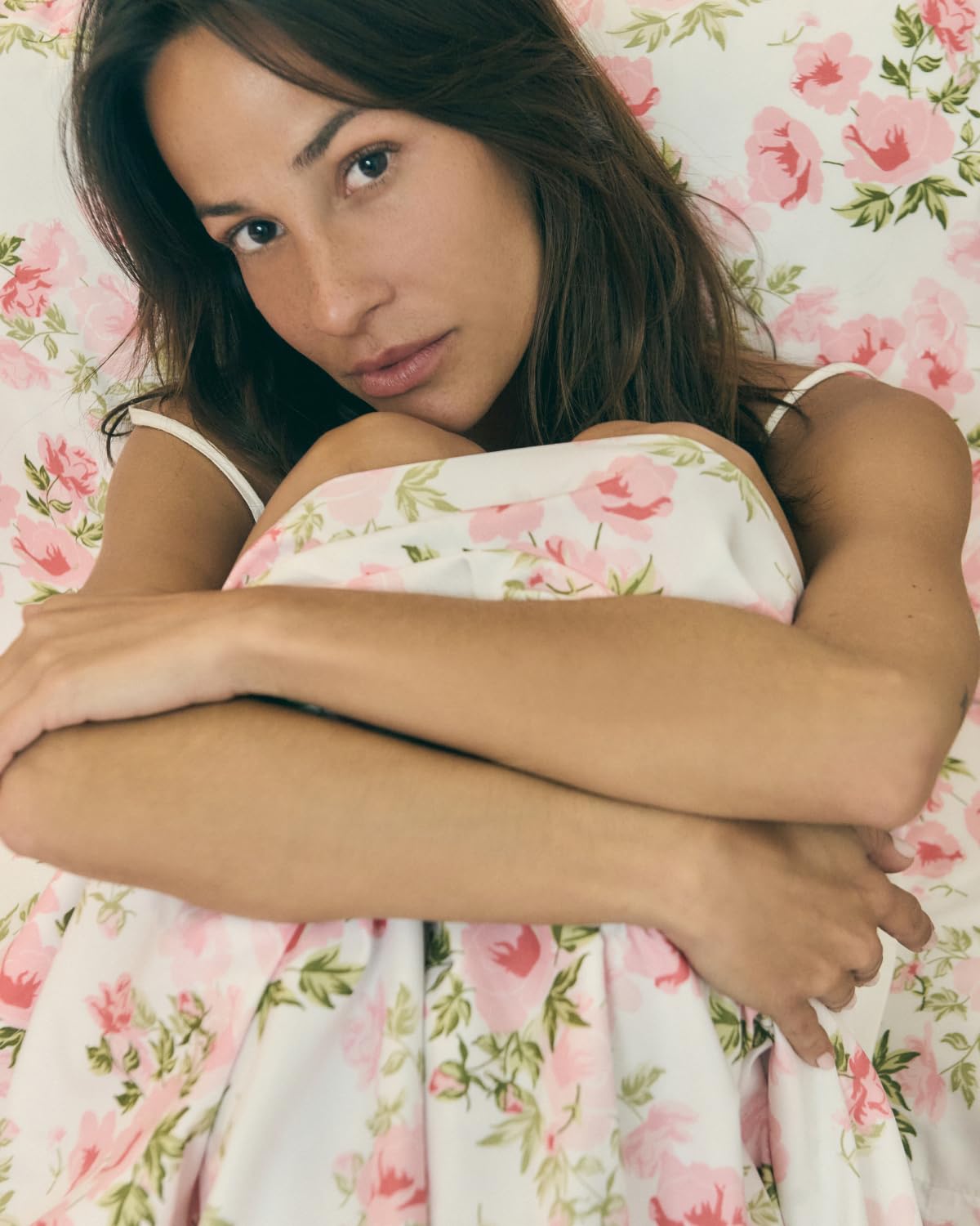 Floral Sheets - Pink Floral Bed Sheet Set - 1 Flat, 1 Fitted & 2 Pillowcases w/ Deep Pockets - Comfy, Wrinkle & Fade-Free - Boho Botanical Bedding - Ultra-Soft, Breathable & Cooling - Queen Size Set